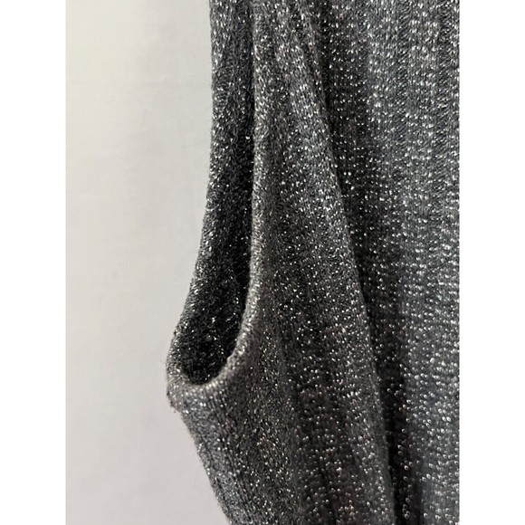Rave sleeveless Silver Sparkle Dress Cowl Neck Date Night BodyCon Size Large - Picture 5 of 8